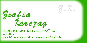 zsofia karczag business card